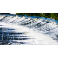 Hudson River Dam with water smoothly flowing